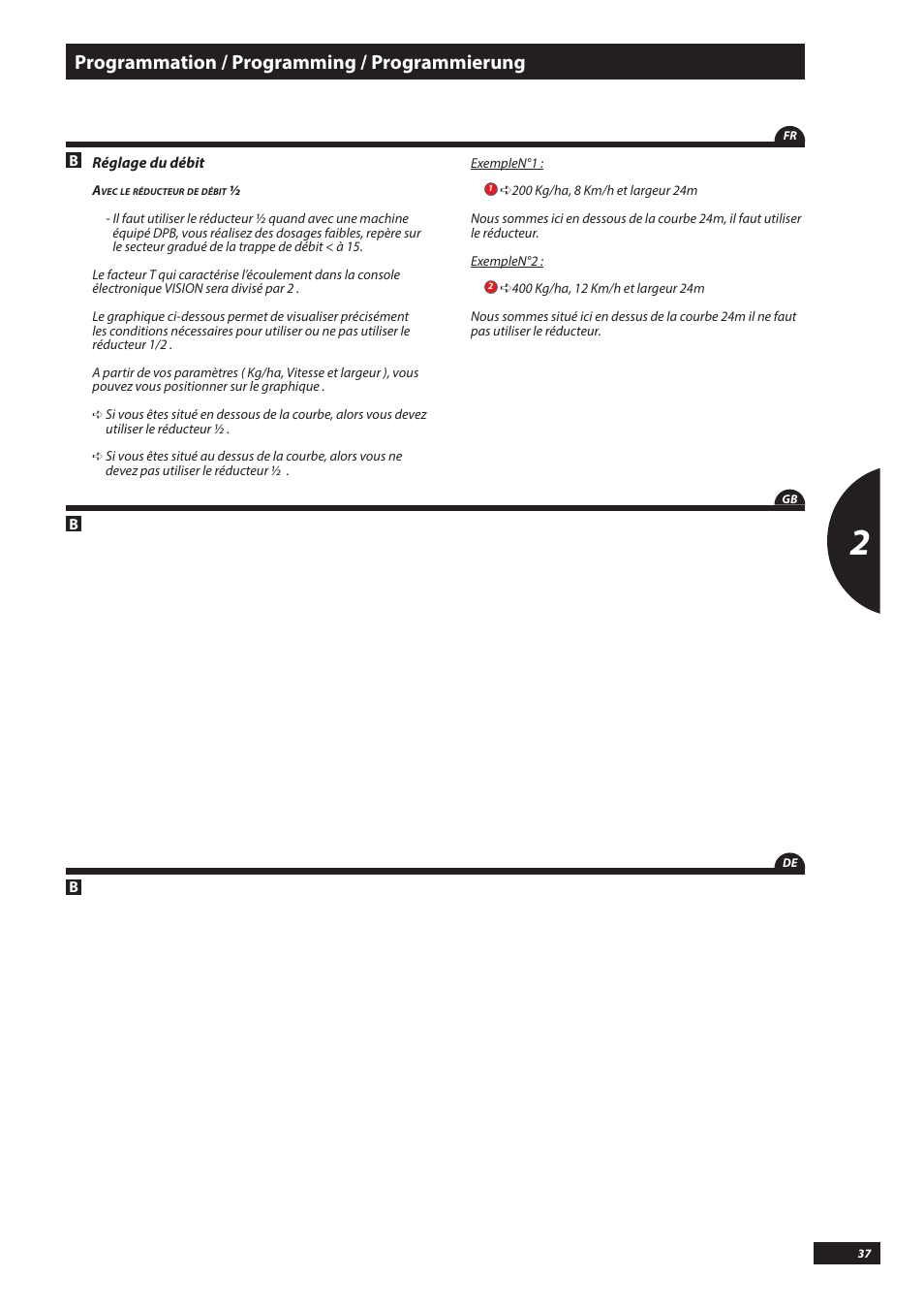 Programmation / programming / programmierung | Sulky VISION DPB CAN User Manual | Page 37 / 85