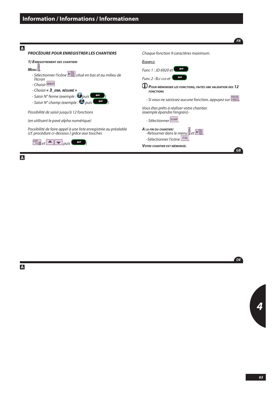 Information / informations / informationen | Sulky VISION DPB CAN User Manual | Page 63 / 85
