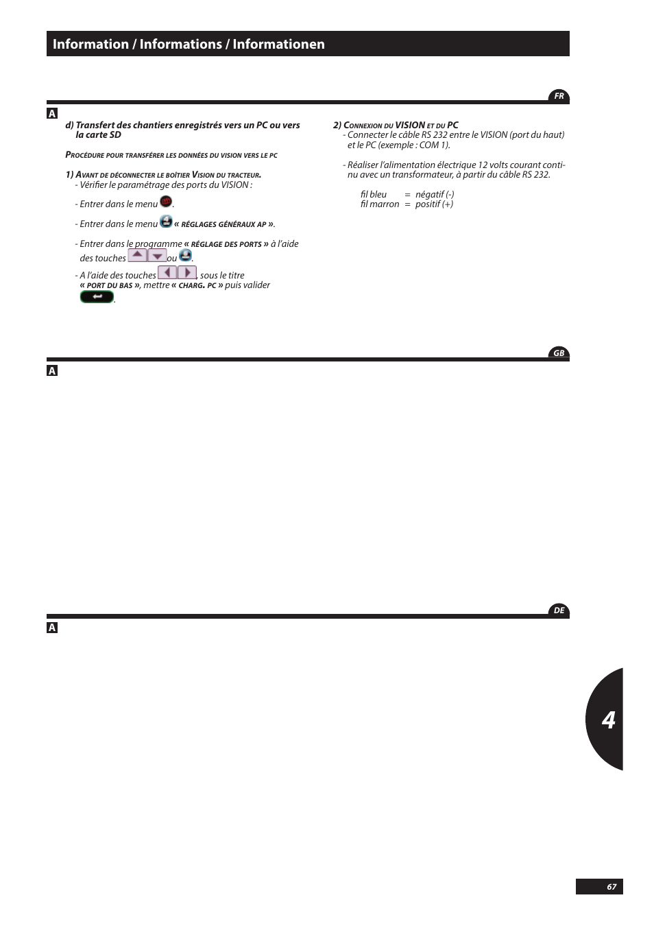 Information / informations / informationen | Sulky VISION DPB CAN User Manual | Page 67 / 85