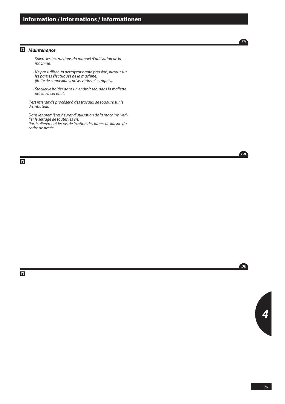 Information / informations / informationen | Sulky VISION DPB CAN User Manual | Page 81 / 85