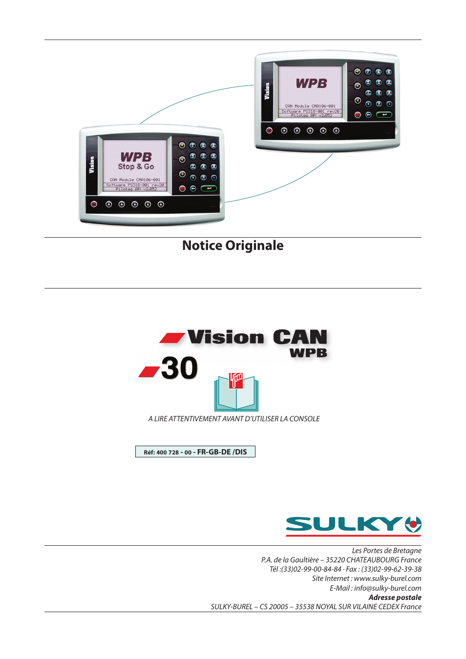 Sulky VISION WPB CAN User Manual | 111 pages