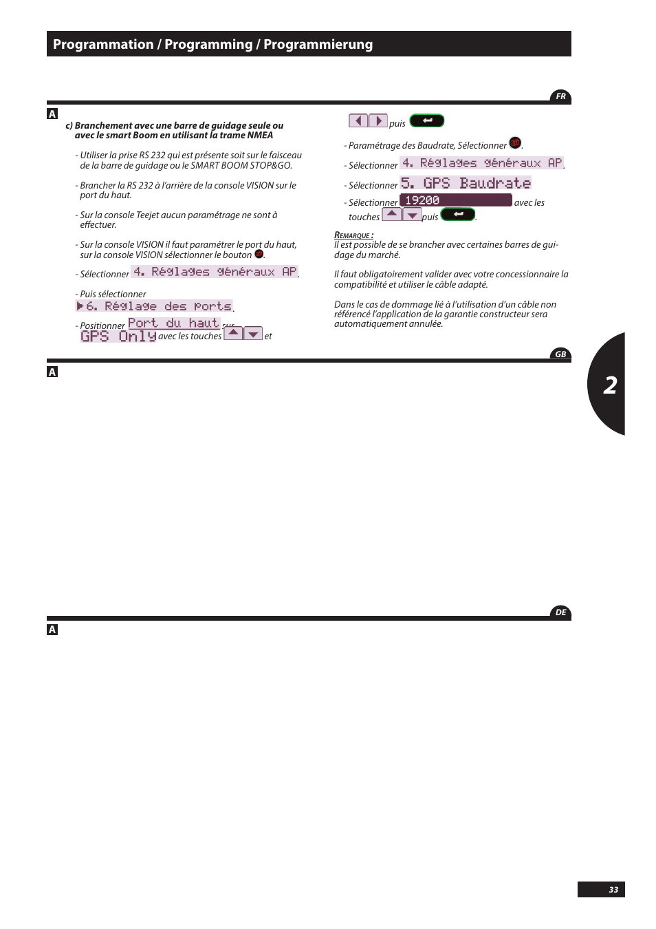 Programmation / programming / programmierung | Sulky VISION WPB CAN User Manual | Page 33 / 111