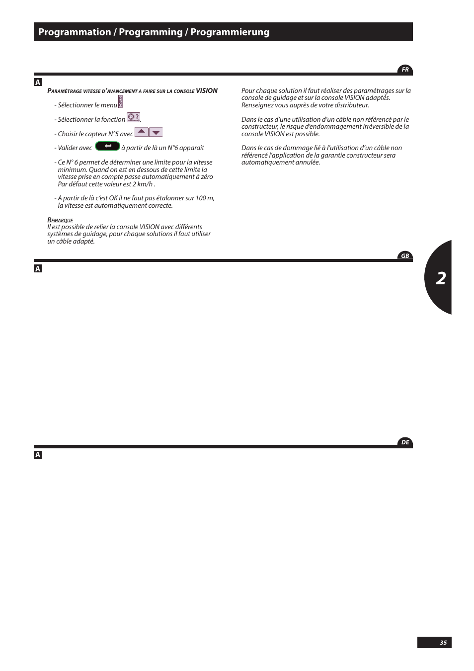Programmation / programming / programmierung | Sulky VISION WPB CAN User Manual | Page 35 / 111