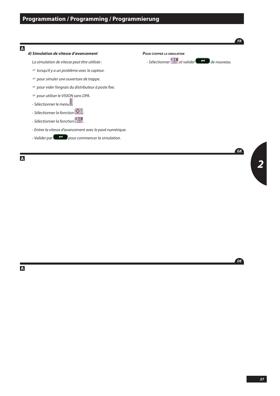 Programmation / programming / programmierung | Sulky VISION WPB CAN User Manual | Page 37 / 111