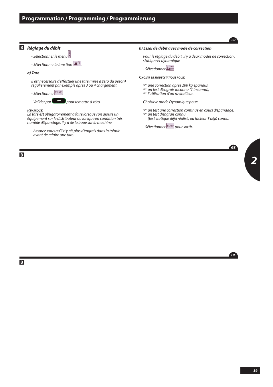 Programmation / programming / programmierung | Sulky VISION WPB CAN User Manual | Page 39 / 111