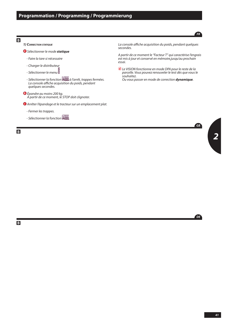 Programmation / programming / programmierung | Sulky VISION WPB CAN User Manual | Page 41 / 111
