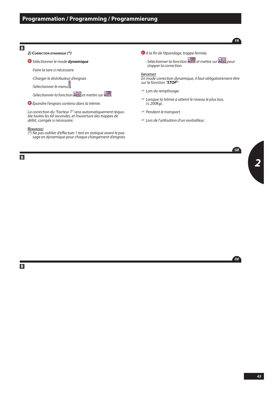 Programmation / programming / programmierung | Sulky VISION WPB CAN User Manual | Page 43 / 111