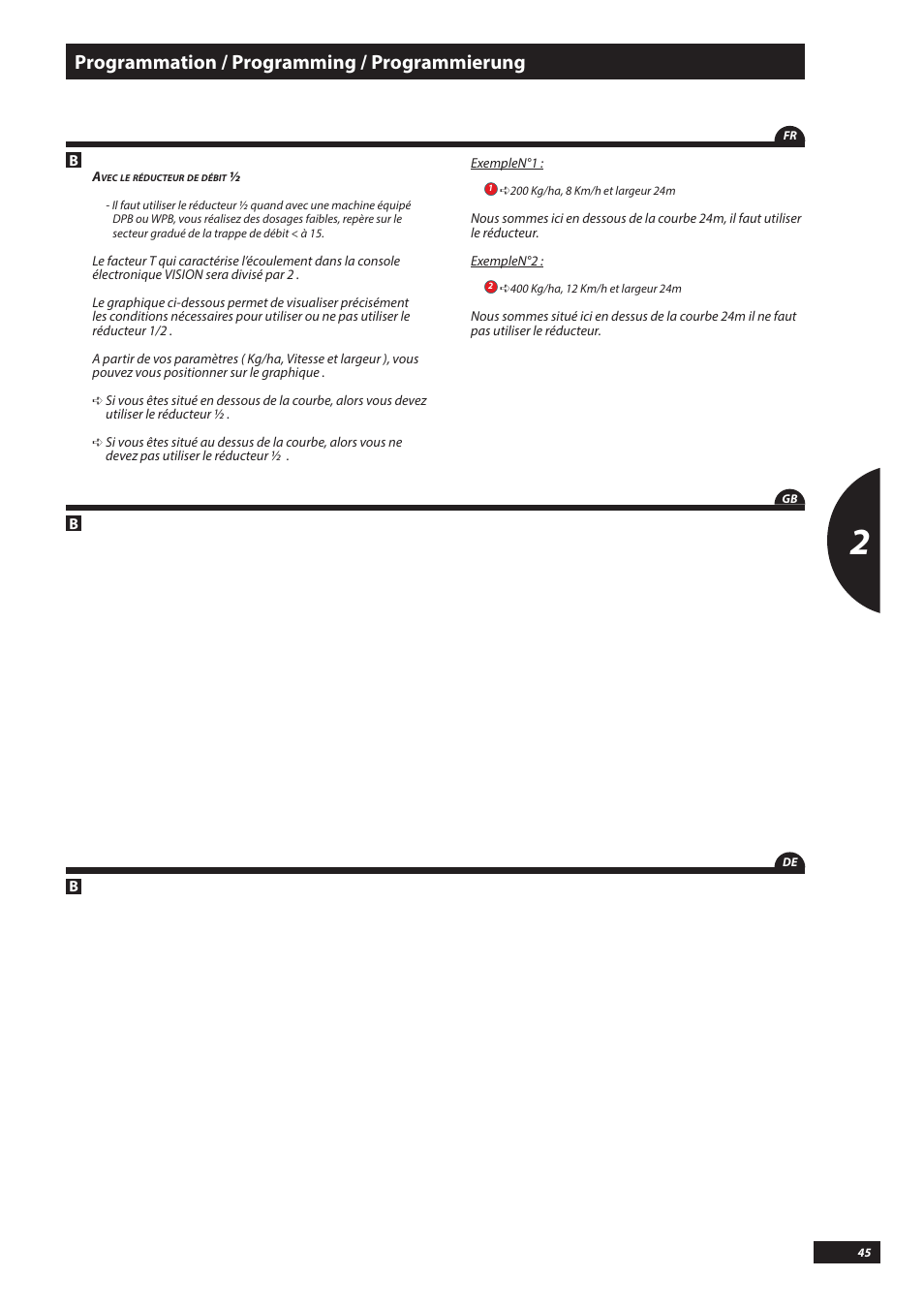 Programmation / programming / programmierung | Sulky VISION WPB CAN User Manual | Page 45 / 111