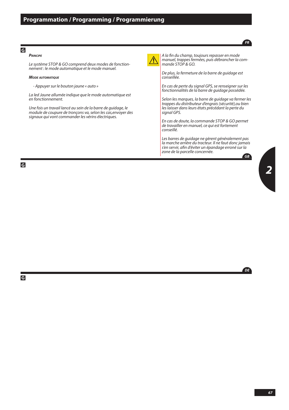 Programmation / programming / programmierung | Sulky VISION WPB CAN User Manual | Page 67 / 111
