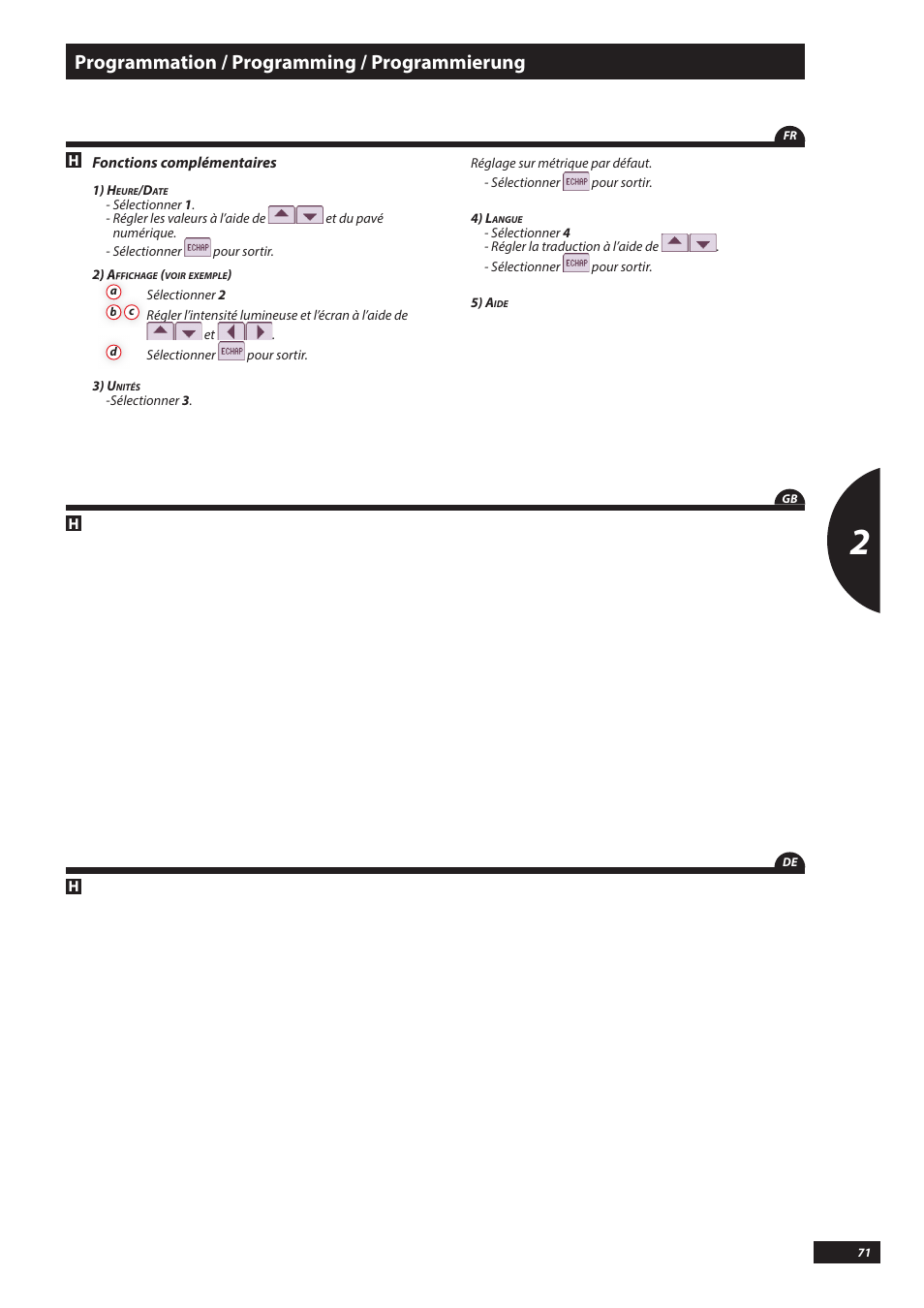 Programmation / programming / programmierung | Sulky VISION WPB CAN User Manual | Page 71 / 111