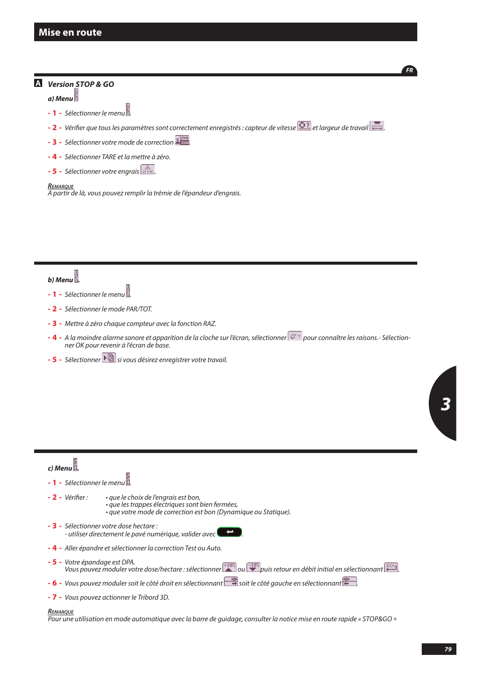 Mise en route | Sulky VISION WPB CAN User Manual | Page 79 / 111