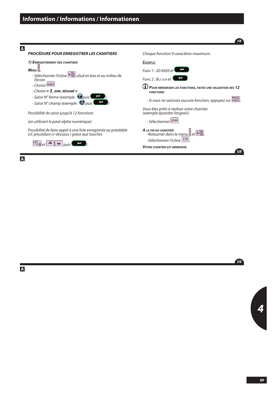 Information / informations / informationen | Sulky VISION WPB CAN User Manual | Page 89 / 111