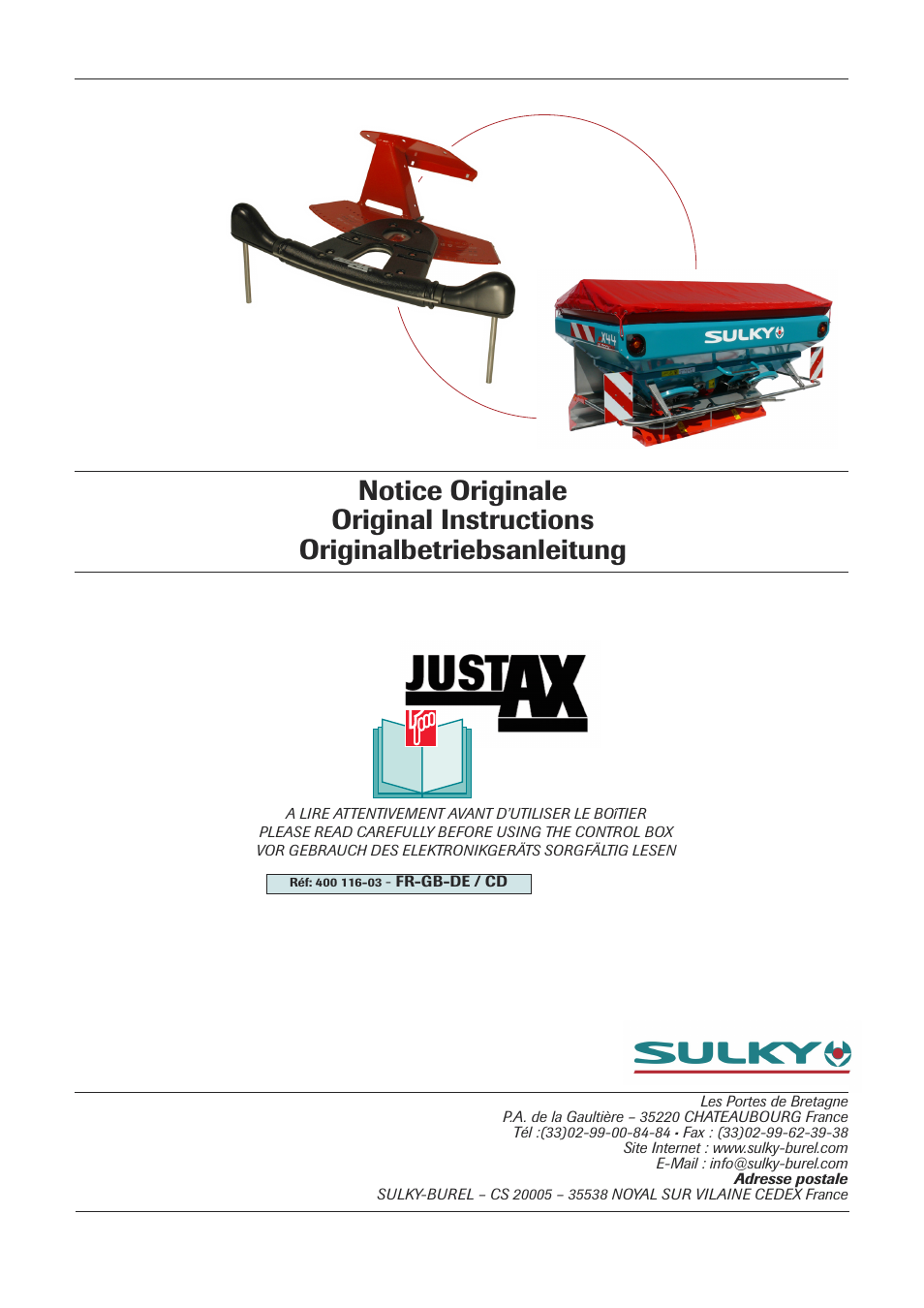 Sulky Justax User Manual | 25 pages