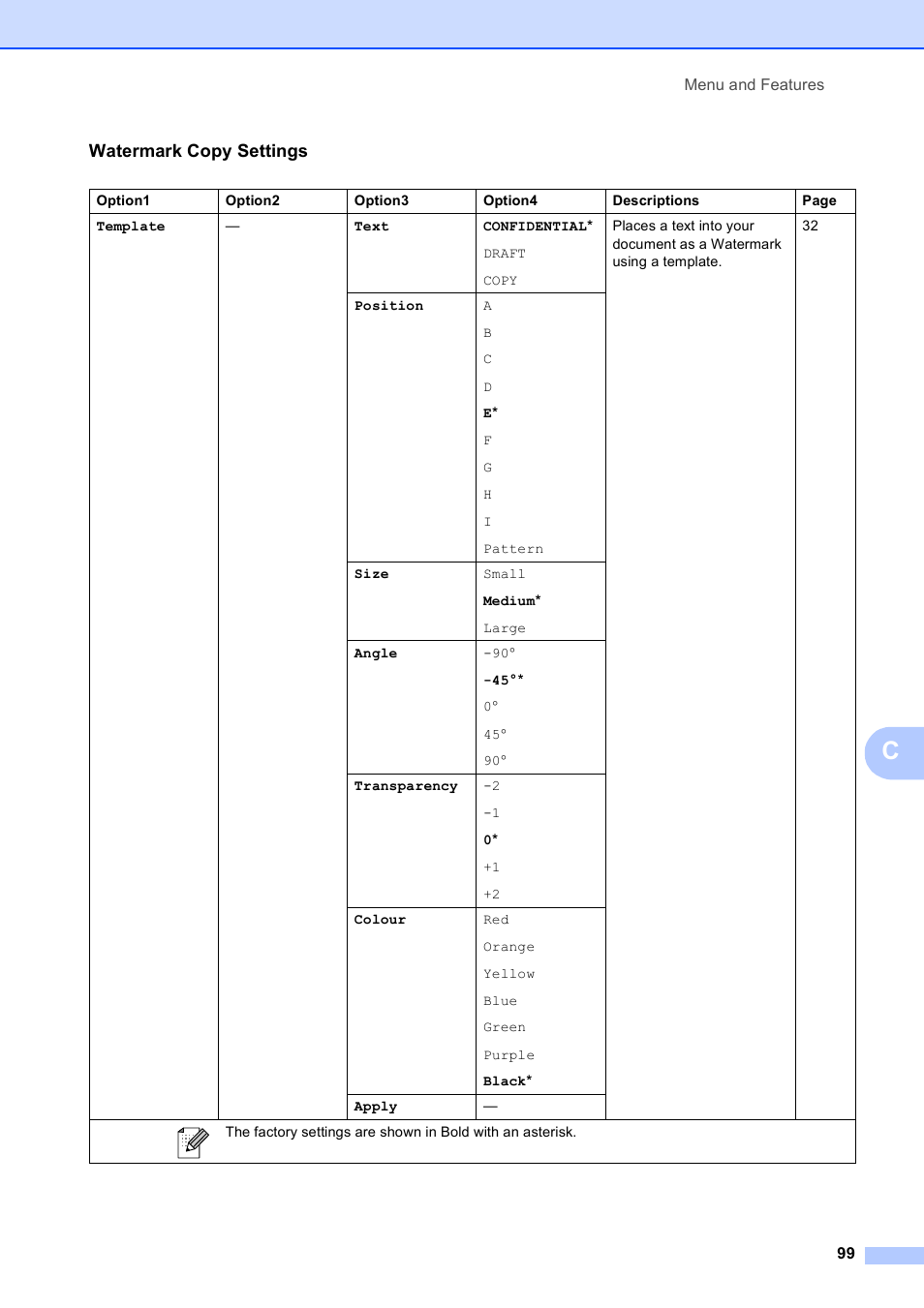 Watermark copy settings | Brother DCP-395CN User Manual | Page 107 / 130