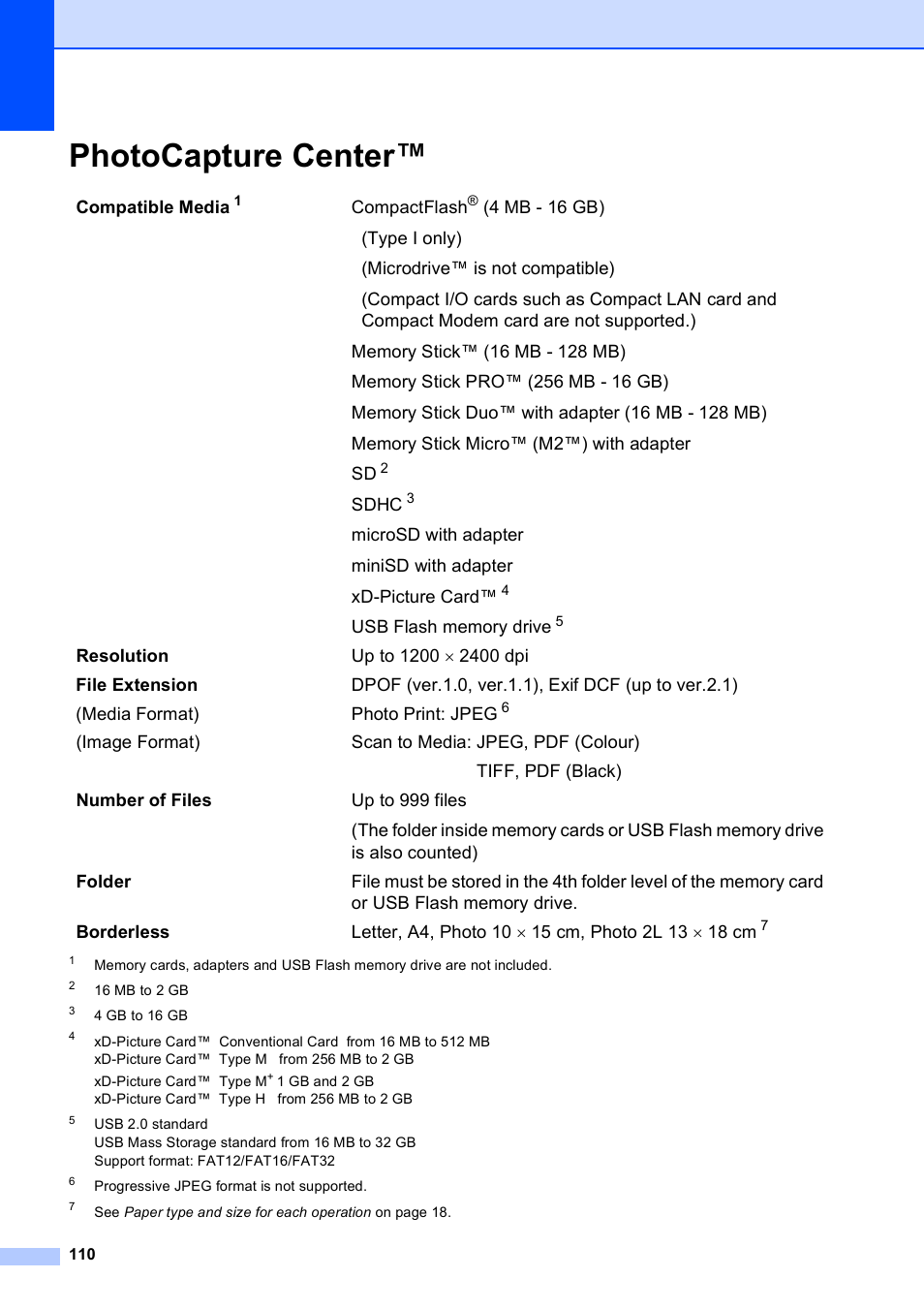 Photocapture center | Brother DCP-395CN User Manual | Page 118 / 130