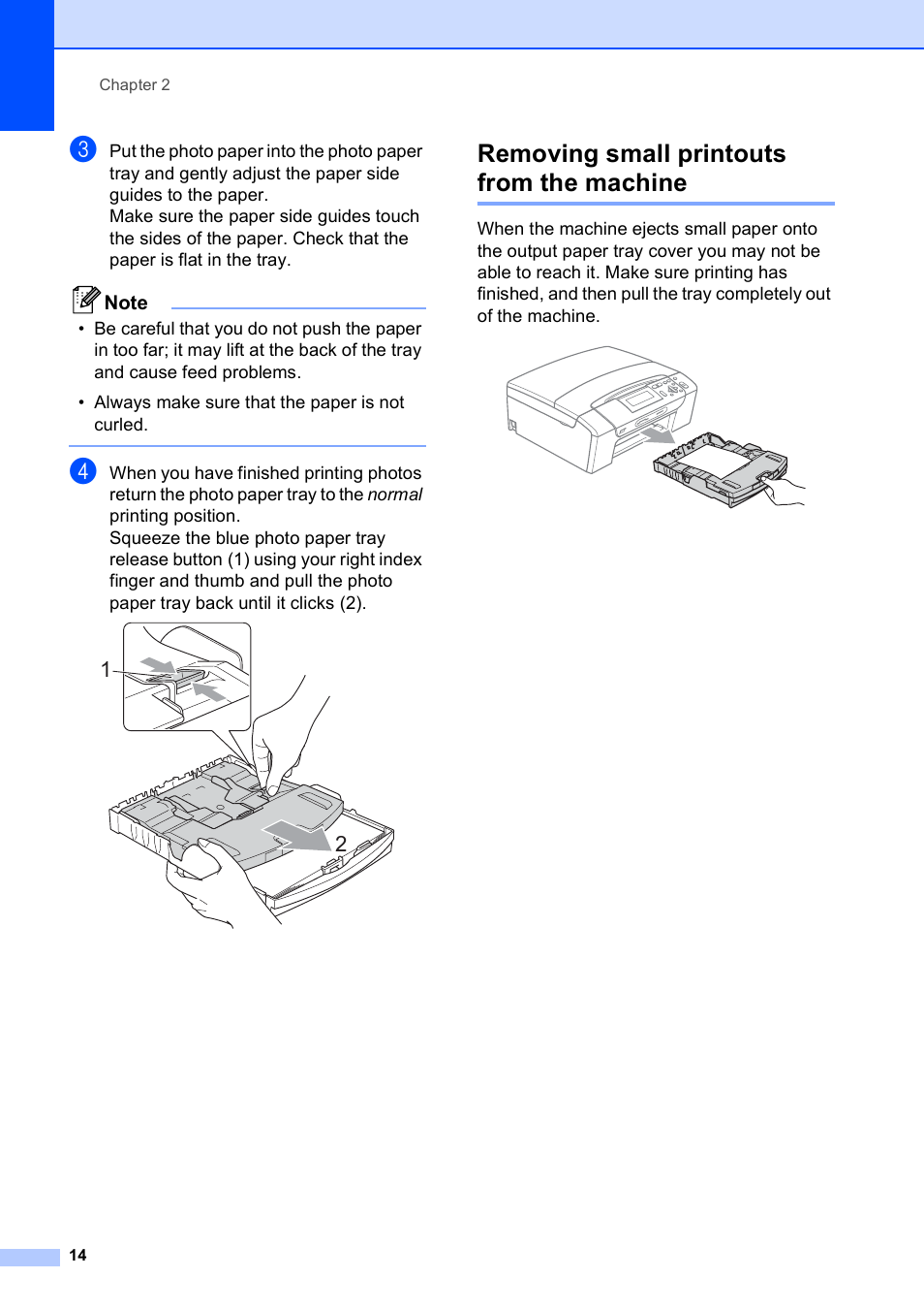 Removing small printouts from the machine | Brother DCP-395CN User Manual | Page 22 / 130