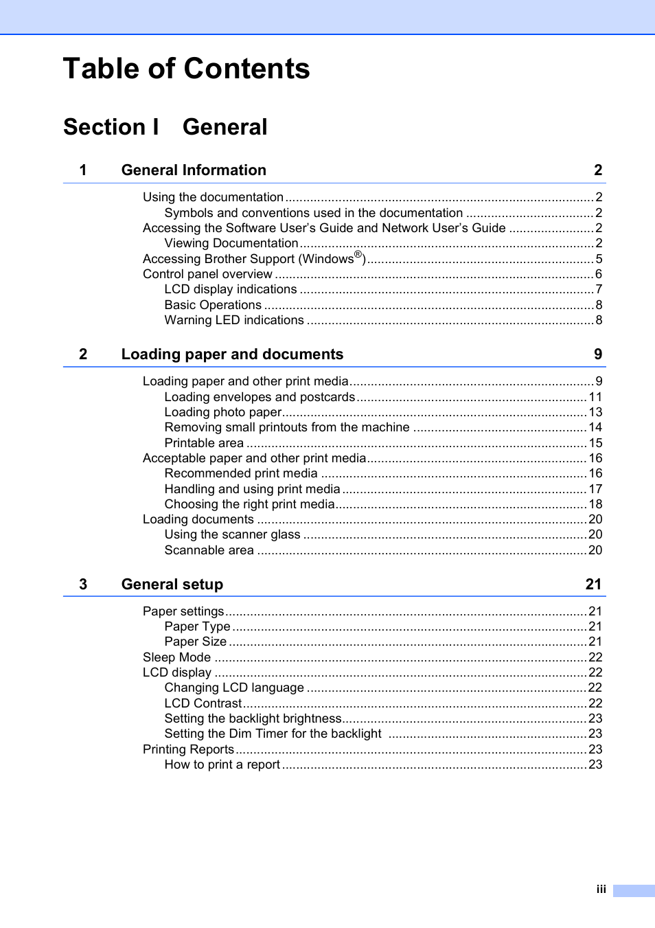 Brother DCP-395CN User Manual | Page 5 / 130