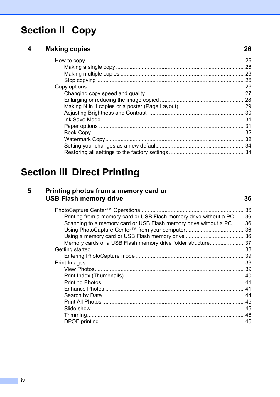 Brother DCP-395CN User Manual | Page 6 / 130