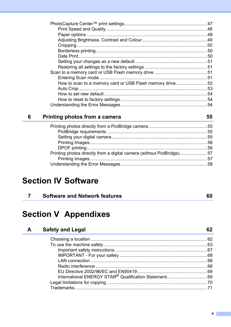 Brother DCP-395CN User Manual | Page 7 / 130