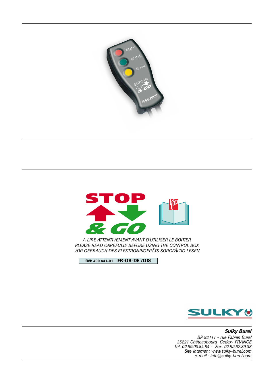 Sulky STOP & GO User Manual | 29 pages