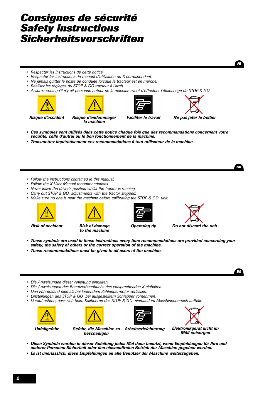 Sulky STOP & GO User Manual | Page 2 / 29