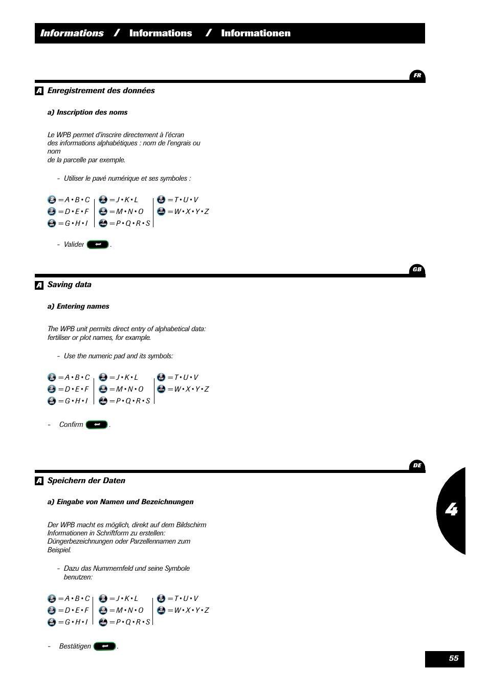 Informations, Informationen 1 | Sulky VISION 2 WPB User Manual | Page 55 / 81