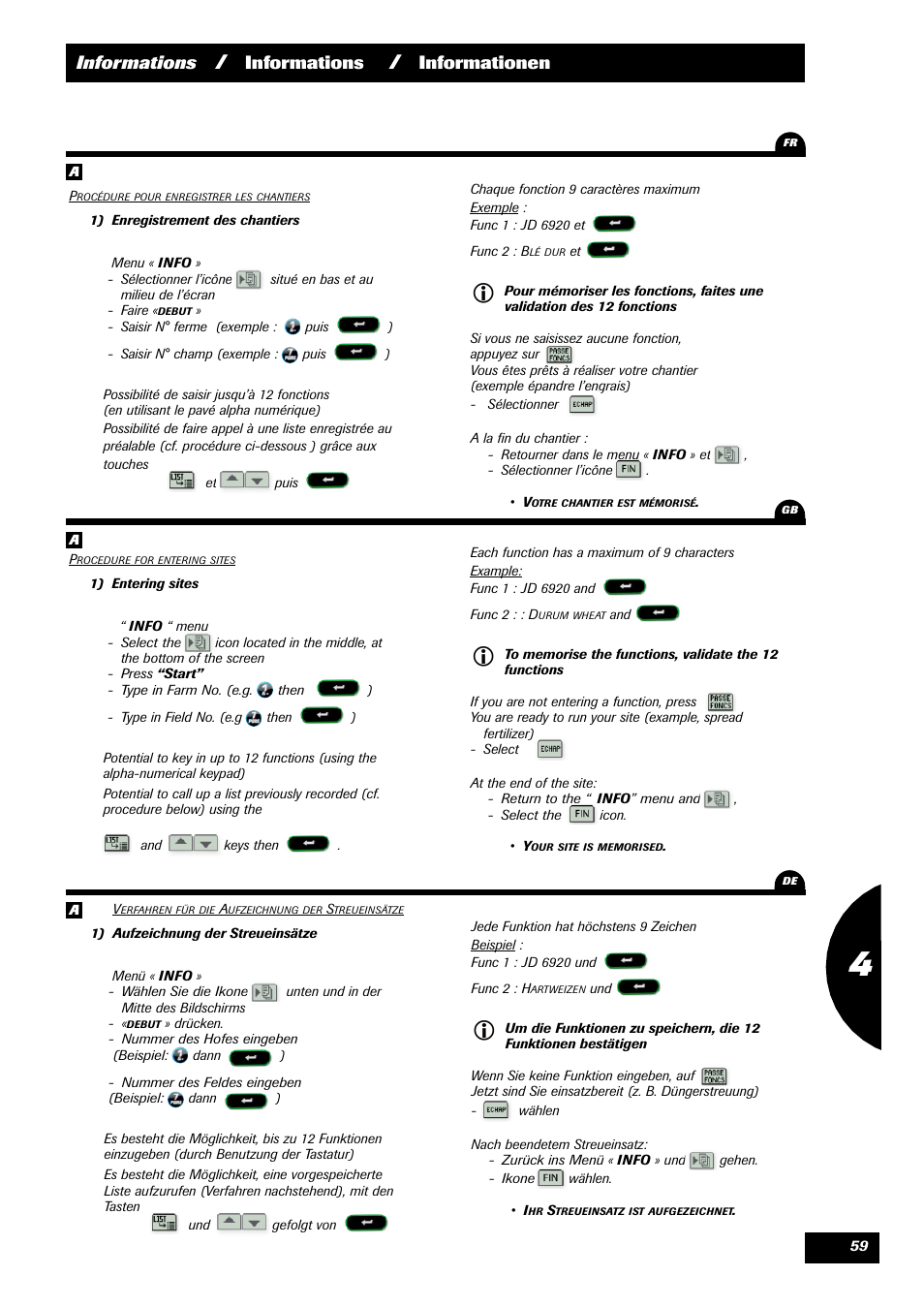 Informations, Informationen | Sulky VISION 2 WPB User Manual | Page 59 / 81