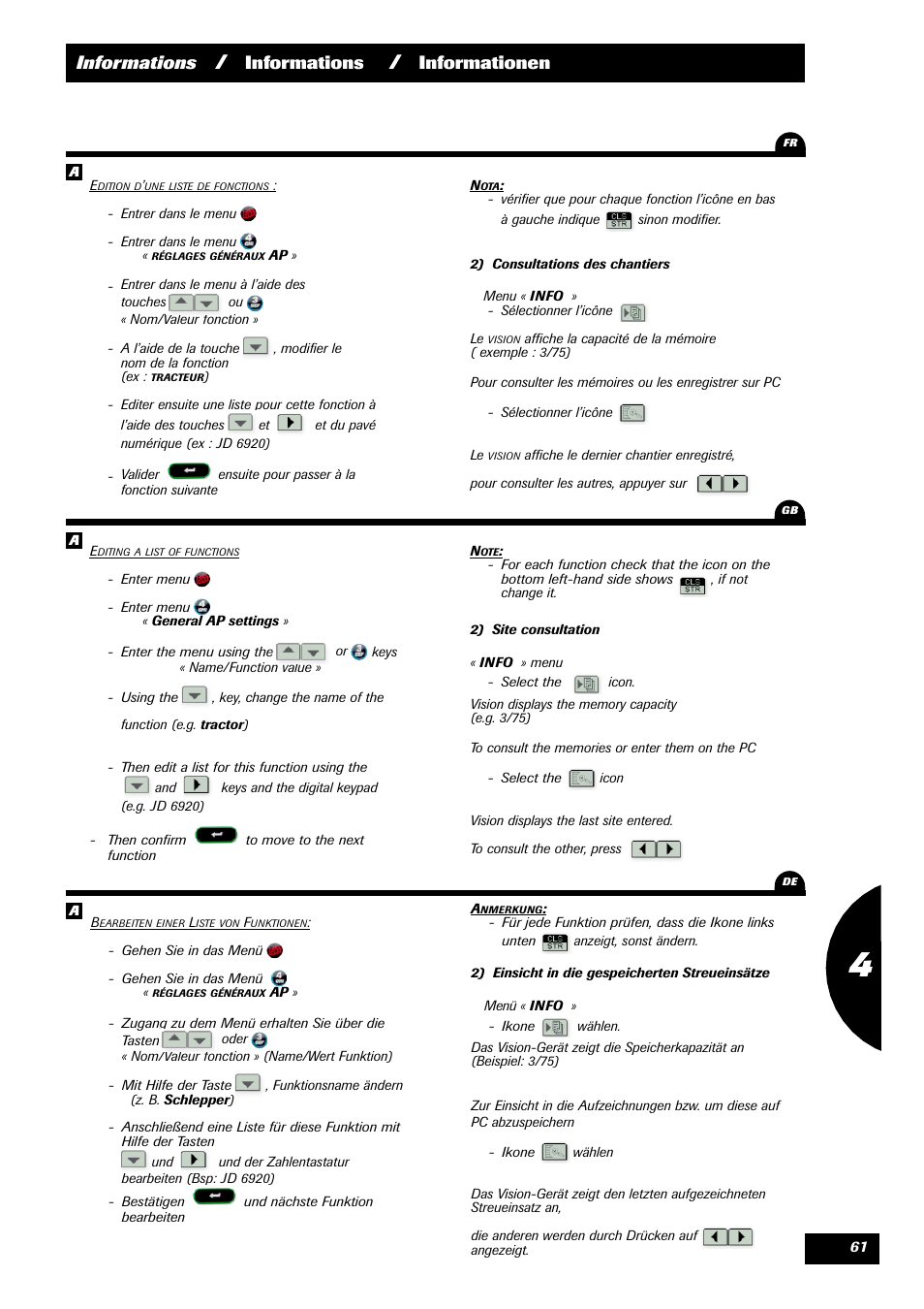 Informations, Informationen | Sulky VISION 2 WPB User Manual | Page 61 / 81
