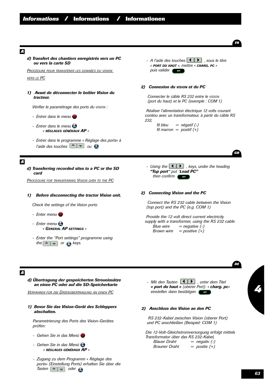 Informations, Informationen | Sulky VISION 2 WPB User Manual | Page 63 / 81