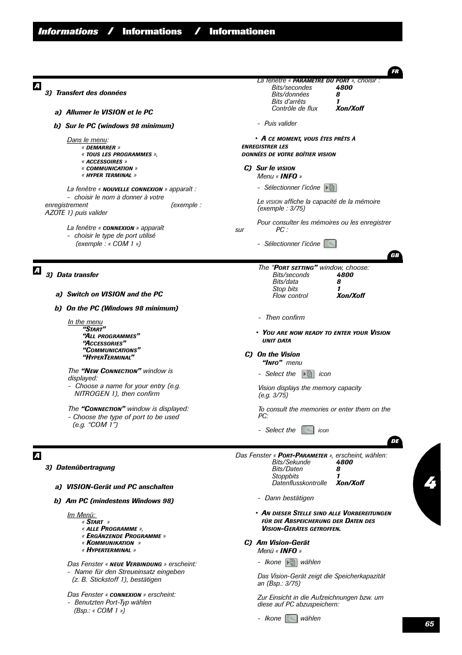Informations, Informationen | Sulky VISION 2 WPB User Manual | Page 65 / 81