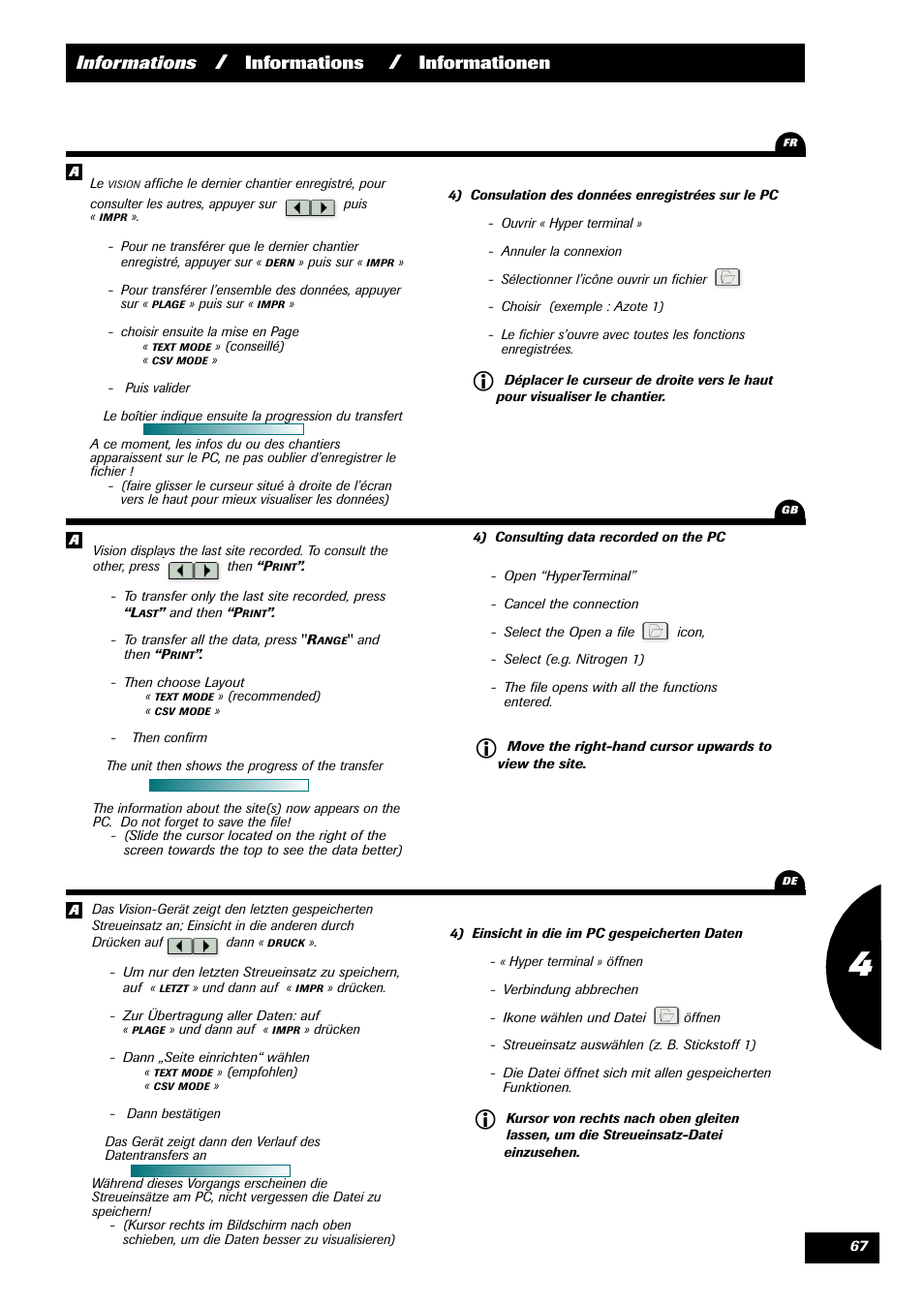 Informations, Informationen | Sulky VISION 2 WPB User Manual | Page 67 / 81