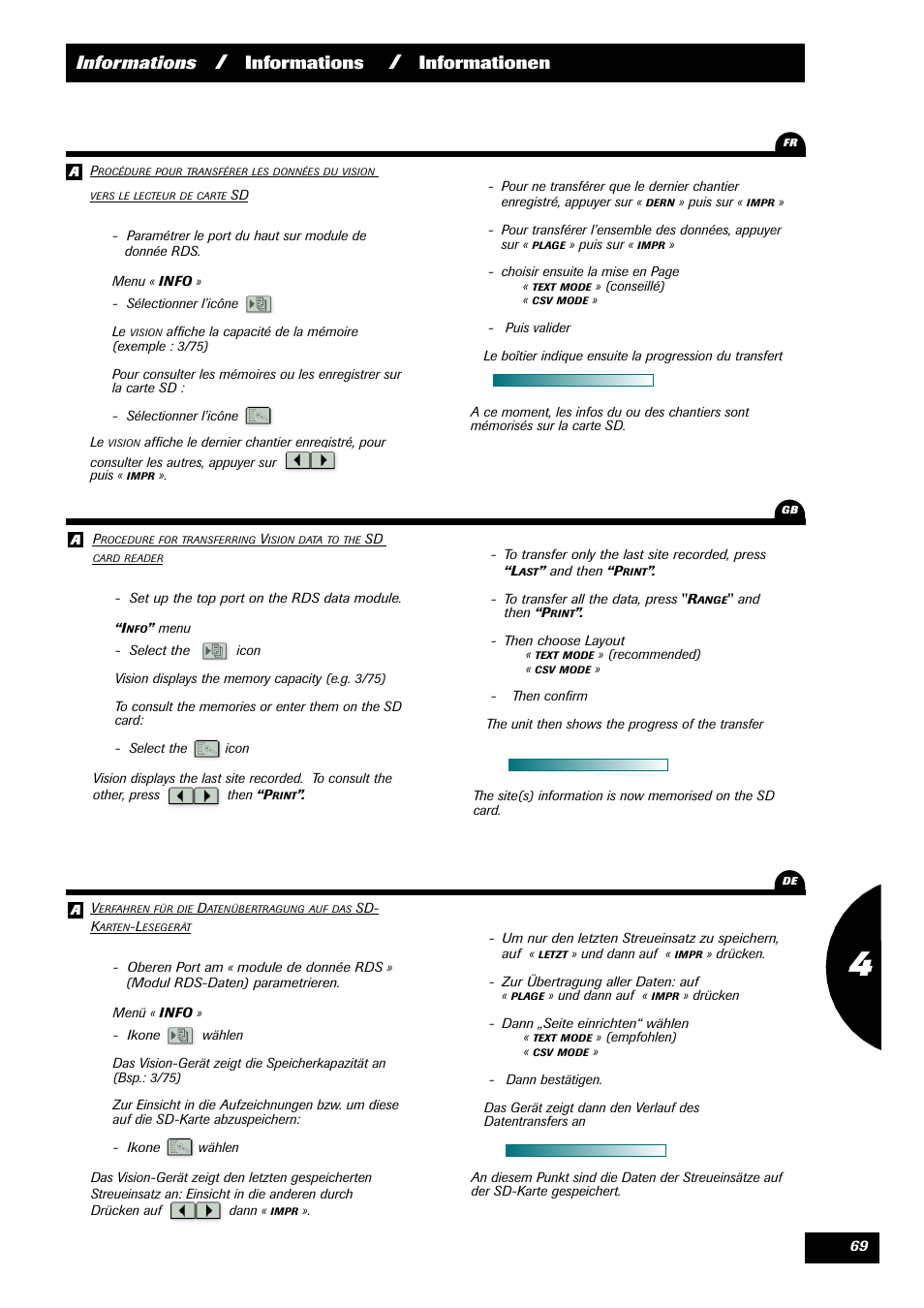 Informations, Informationen | Sulky VISION 2 WPB User Manual | Page 69 / 81
