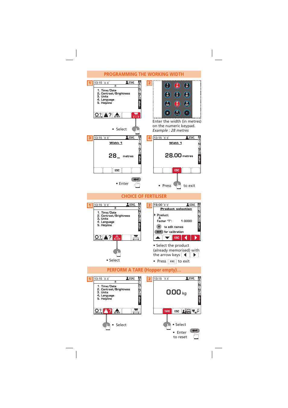 Choice of fertiliser | Sulky VISION 2 WPB Quick set-up User Manual | Page 3 / 6