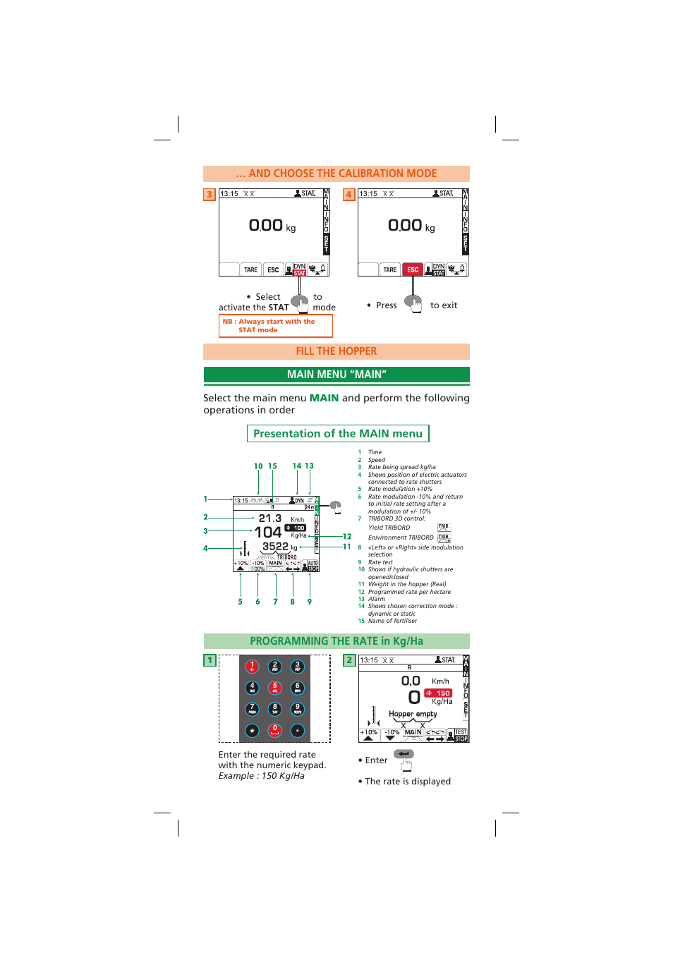 And choose the calibration mode | Sulky VISION 2 WPB Quick set-up User Manual | Page 4 / 6