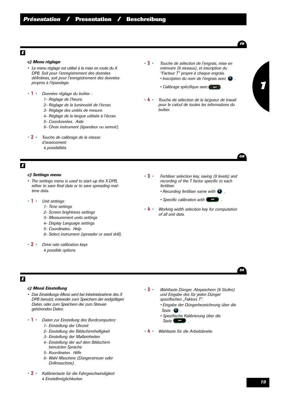 Sulky VISION 2 DPB User Manual | Page 19 / 71
