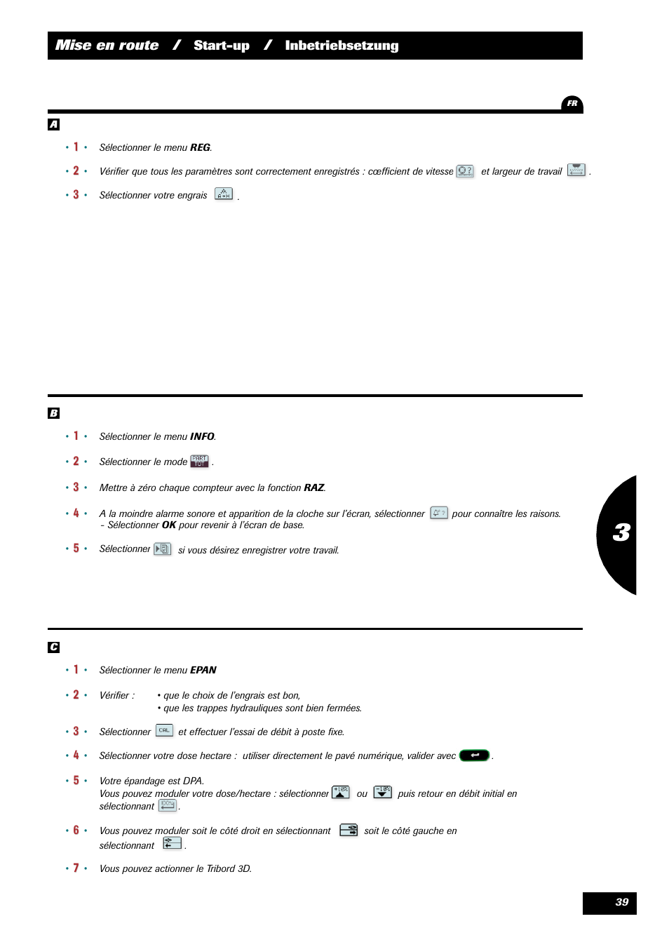 Mise en route | Sulky VISION 2 DPB User Manual | Page 39 / 71