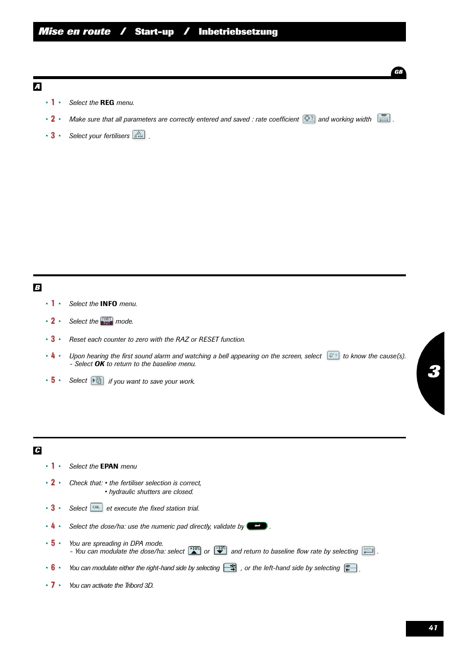 Mise en route | Sulky VISION 2 DPB User Manual | Page 41 / 71