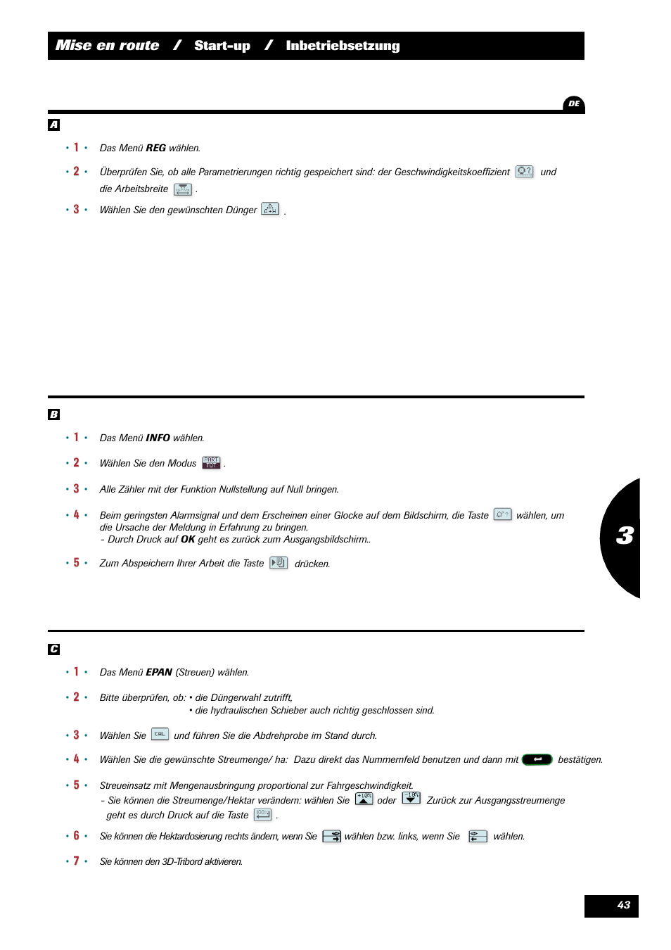 Mise en route | Sulky VISION 2 DPB User Manual | Page 43 / 71