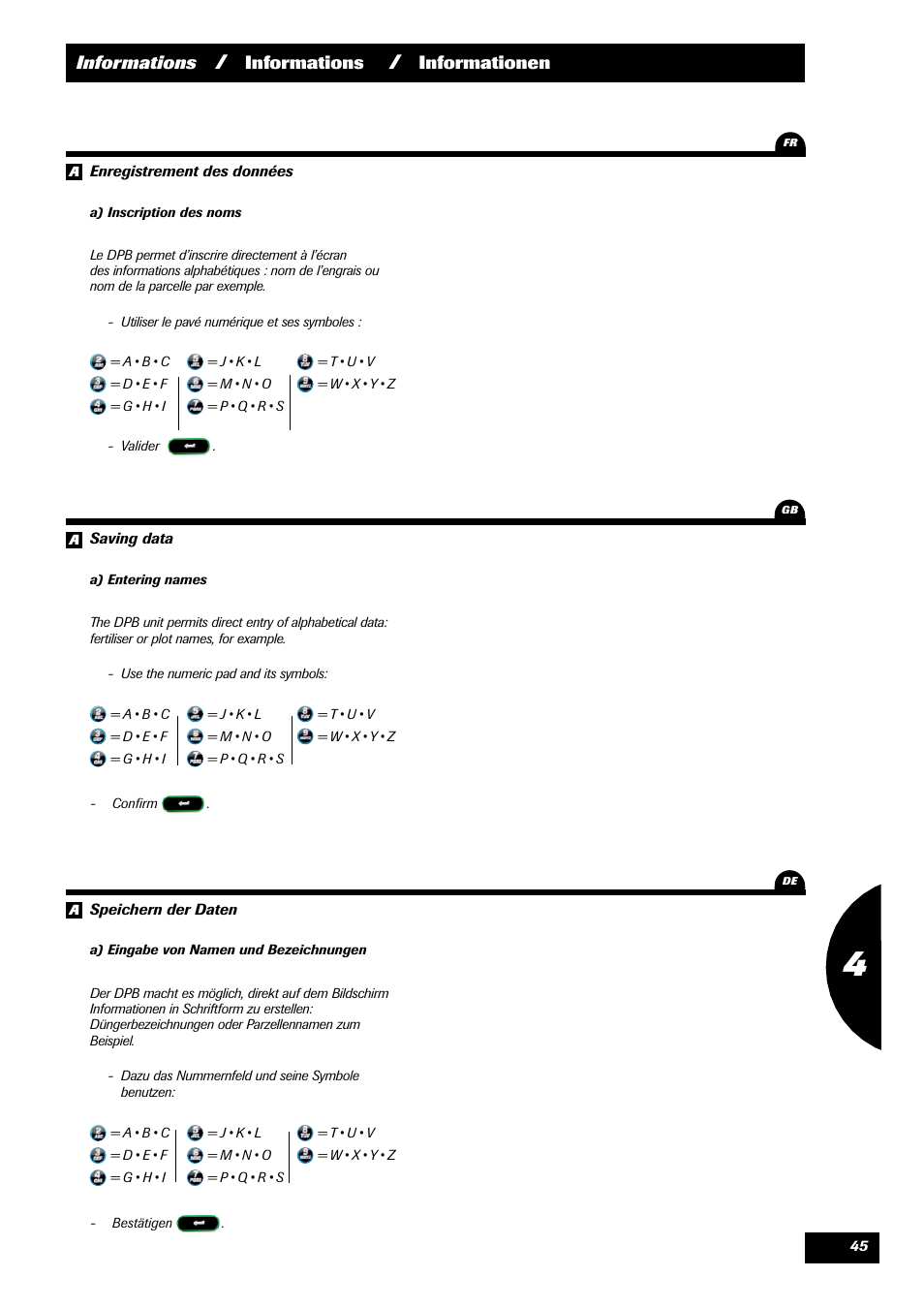 Informations, Informationen 1 | Sulky VISION 2 DPB User Manual | Page 45 / 71