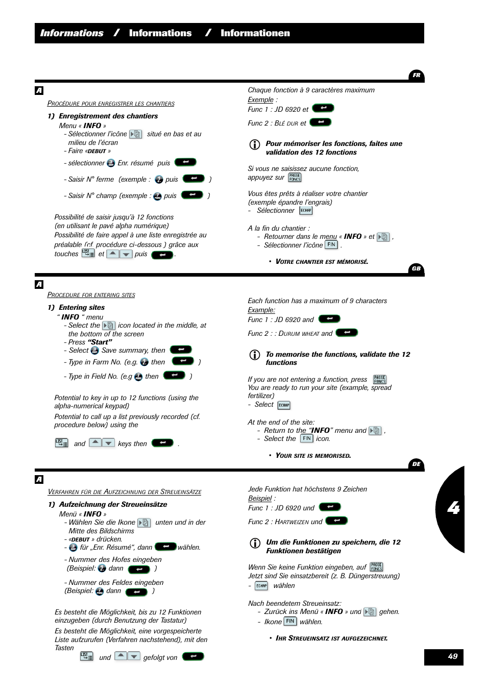 Informations, Informationen | Sulky VISION 2 DPB User Manual | Page 49 / 71