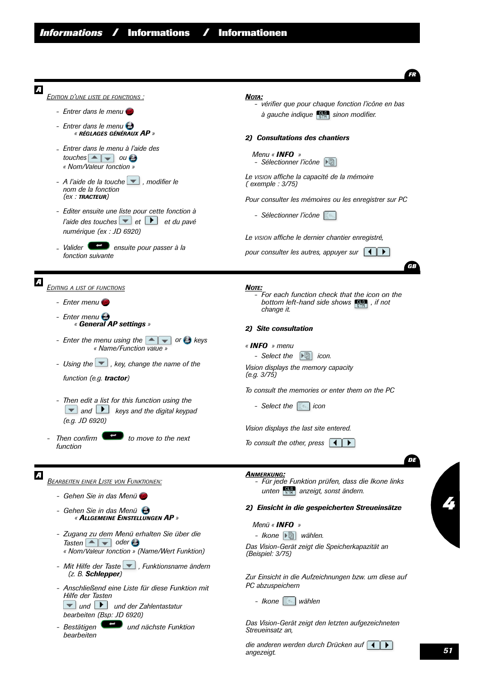 Informations, Informationen | Sulky VISION 2 DPB User Manual | Page 51 / 71