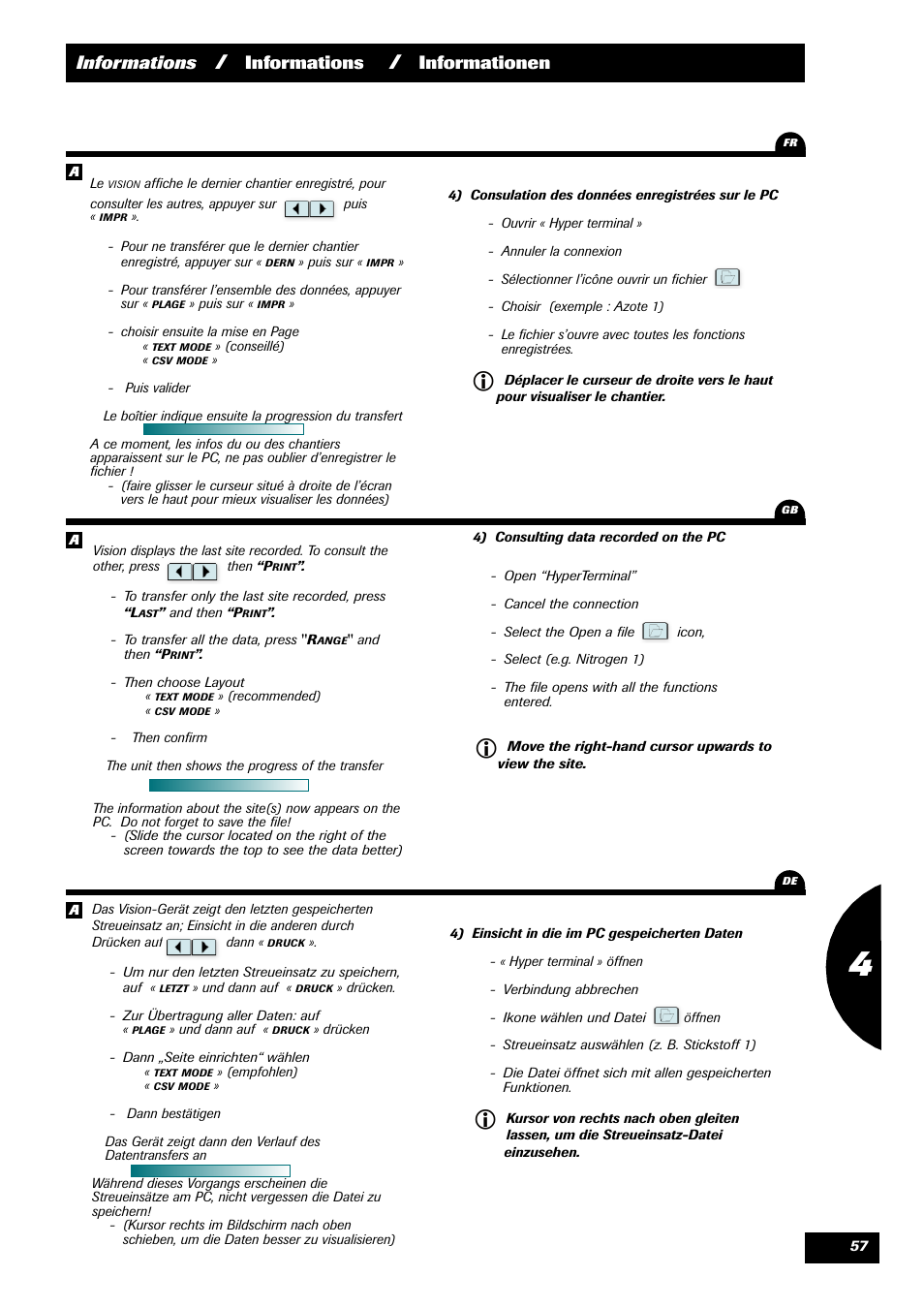 Informations, Informationen | Sulky VISION 2 DPB User Manual | Page 57 / 71