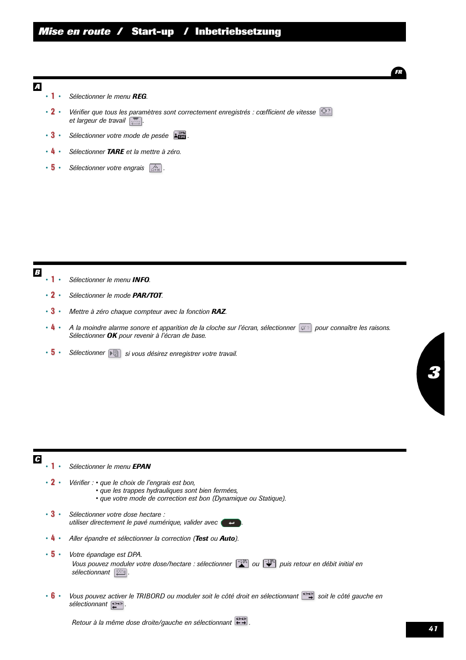 Mise en route / start-up / inbetriebsetzung | Sulky VISION 2 WPB User Manual | Page 41 / 57