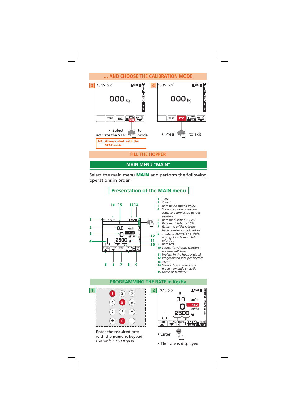 And choose the calibration mode | Sulky VISION WPB Quick set-up User Manual | Page 4 / 6