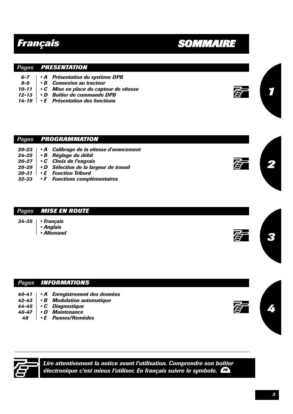 Sso om mm ma aiir re e français | Sulky VISION 2 DPB User Manual | Page 3 / 51