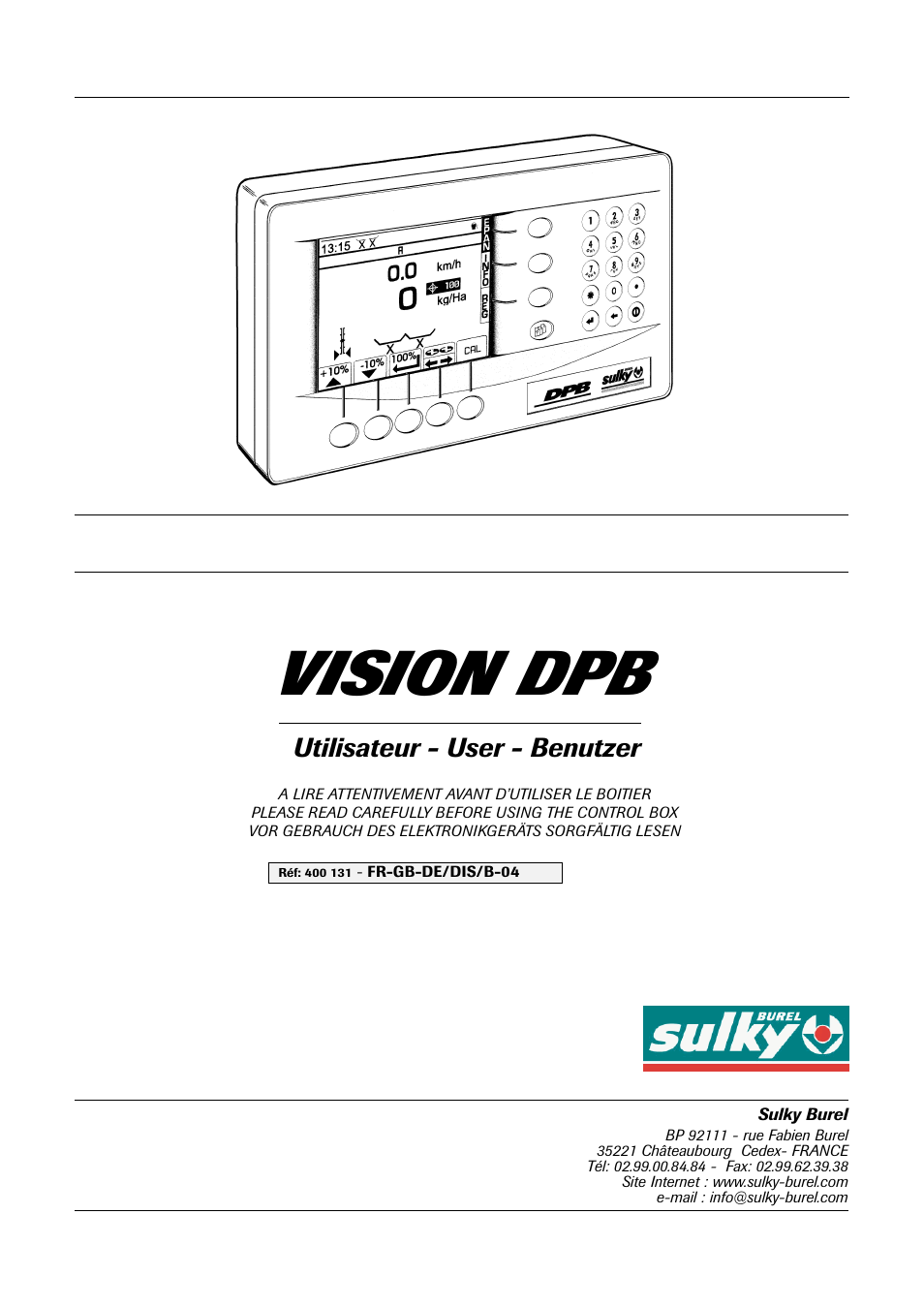 Sulky VISION 1 DPB User Manual | 51 pages