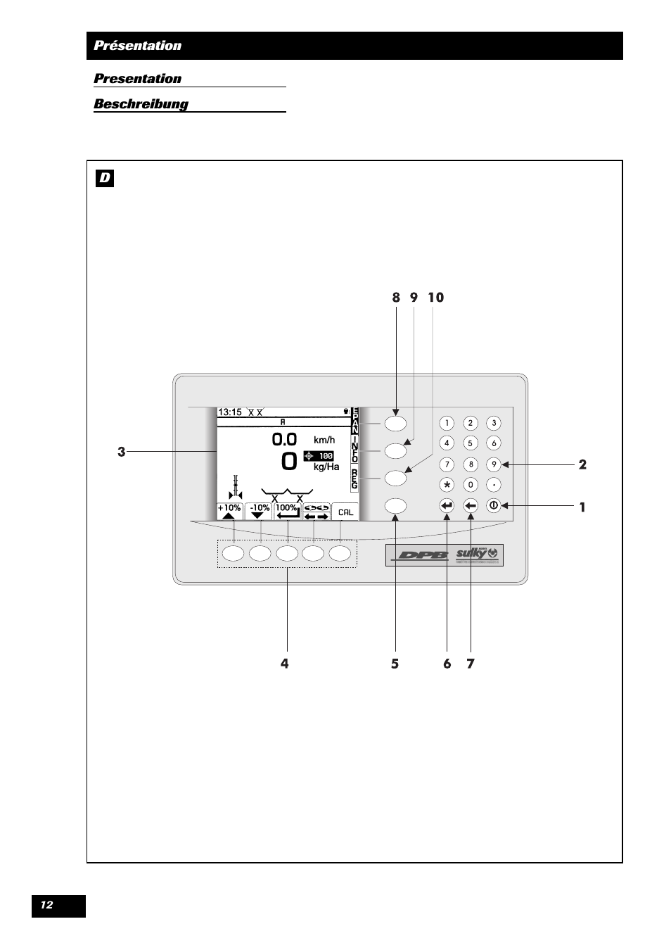 Sulky VISION 1 DPB User Manual | Page 12 / 51