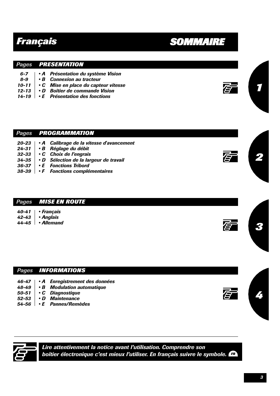 Sso om mm ma aiir re e français | Sulky VISION 1 WPB User Manual | Page 3 / 57
