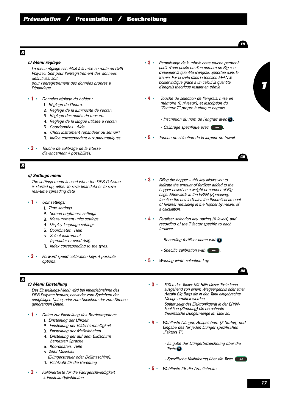 Sulky VISION 2 DPB User Manual | Page 17 / 85