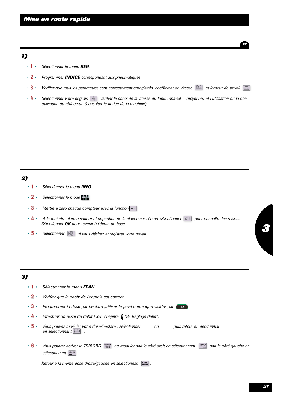 Mise en route rapide | Sulky VISION 2 DPB User Manual | Page 47 / 85